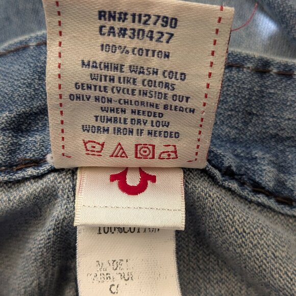 True Religion Men's  Relaxed Straight  Size 34 Blue . - Picture 14 of 16